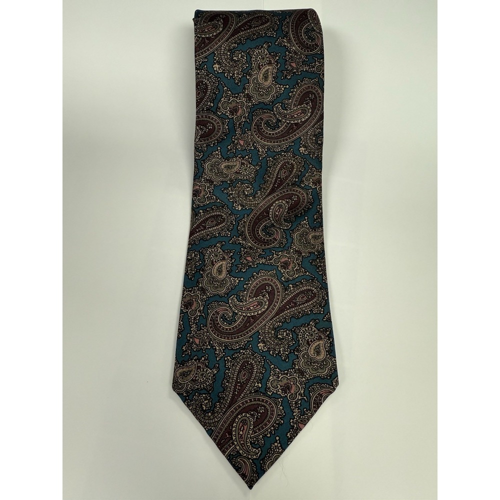 Ferrell Reed for Nordstrom Tie Tall 67" 100% Silk Paisley Print Italy Handmade‎
